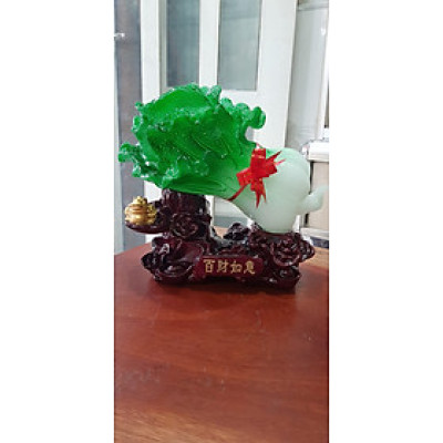 Tượng Bắp Cải Cóc Vàng Phong Thuỷ Tài Lộc đế gỗ thỏi vàng Size trung Ngang 25cm x Cao 21cm x Sâu 11cm Công dụng trưng bắp cải tượng trưng cho của cải cóc giữ ngậm tiền trưng bàn làm việc, nhà, công ty, quà biếu tặng ý nghĩa ạ
