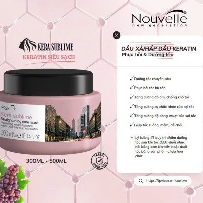 HẤP DẦU (DẦU XẢ) KERATIN PHỤC HỒI & DƯỠNG TÓC - 500ML 