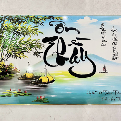 Tranh treo tường tráng gương tri ân thầy cô 5 tặng kèm đinh 3 chân