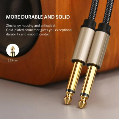 Ugreen UG40809AV128TK 1M màu Đen Cáp âm thanh 2 đầu 6.5mm dương cao cấp - HÀNG CHÍNH HÃNG