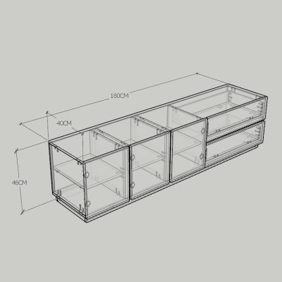 [Happy Home Furniture] MACRO, Kệ Tivi - 5 ngăn, 180cm x 42cm x 46cm ( DxRxC)   , KTV_001