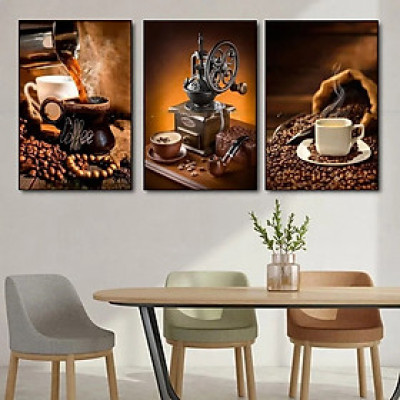  (ẢNH THẬT) Tranh treo tường cà phê 36 trang tri decor tiệm cà phê nước ép kèm đinh