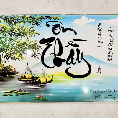 Tranh treo tường tráng gương tri ân thầy cô 5 tặng kèm đinh 3 chân