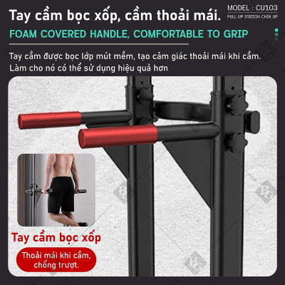BG Bộ xà đơn, xà kép đa năng cao cấp đa năng Gym, lượng Kéo lên tại nhà dụng cụ tập thể dục phòng gym (hàng nhập khẩu)