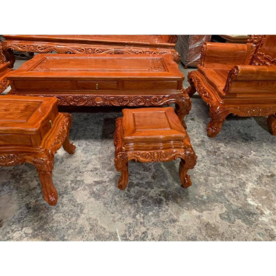 Bộ bàn ghế hoàng gia luxury gỗ hương đá mẫu mới 2022