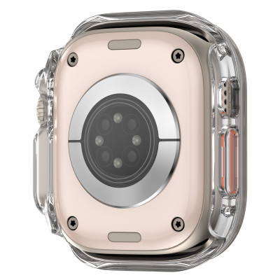 Ốp Case PC Trong Suốt Viền Màu cho Apple Watch Ultra 1/2 49mm - Hàng Chính Hãng