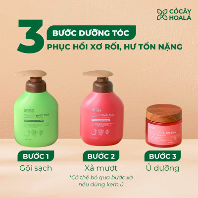Kem Ủ Tóc Bưởi Trà Cỏ Cây Hoa Lá - Bổ Sung Keratin Thủy Phân Siêu Dưỡng Phục Hồi Tóc Hư Tổn 200g