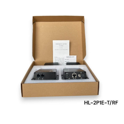 Bộ chuyển đổi quang thoại 2 Kênh J11 kèm 1 cổng LAN ( gồm 2 chiếc,2 adapter) Ho-link HL-2P1E-TRL - Hàng Chính hãng