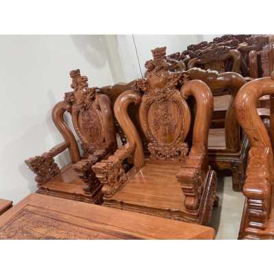 Bộ bàn ghế cao cấp phượng gỗ hương đá