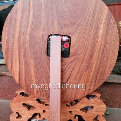 Đĩa đồng hồ thuận buồm xuôi gió  trang trí phòng khách bằng gỗ hương đá kt mặt tròn 27×3×37cm  