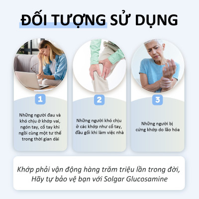 NHẬP KHẨU USA CHÍNH HÃNG - Viên uống hỗ trợ bôi trơn xương khớp, tăng cường độ đàn hồi tế bào sụn Solgar Glucosamine Condrotin MSM 