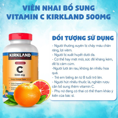 Vitamin C Kirkland Signature Mỹ tăng sức đề kháng, thức đẩy sẩn xuất collagen tự nhiên, sáng da, nhanh lành bệnh (bệnh) - OZ Slim Store
