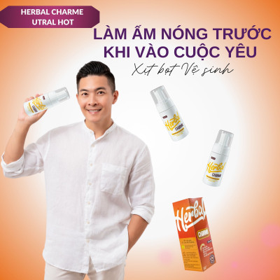 HERBAL CHARME (UTRAL HOT) Dung Dịch Vệ Sinh Nam Giới Khử Mùi Tạo Bọt Hương Thơm Nam Tính Giúp Làm Sạch Sâu Chai 100ml