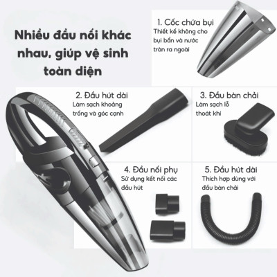 FTAKY Máy Hút Bụi Cầm Tay Không Dây Mini Cao Cấp Bản Adapter, 20000PA Hút Mạnh - Thiết Kế Không Dây Tặng Kèm Đầu Hút Hàng Chính Hãng