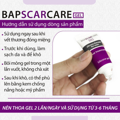 Kem giúp giảm sẹo lồi, sẹo phì đại, sẹo bụng sau phẫu thuật - Bapscarcare (Tuýp 20g)