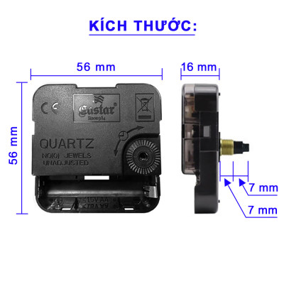 Máy Đồng Hồ Eastar Kim Trôi Độ Chính Xác Cao – Bộ Kim Đao thân Kim màu Đen có Dạ Quang màu Cam – Kèm theo Pin Maxell.