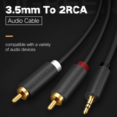 Cáp Audio 3.5mm to AV hoa sen (RCA) dài 5M Ugreen 10513 - Hàng Chính Hãng
