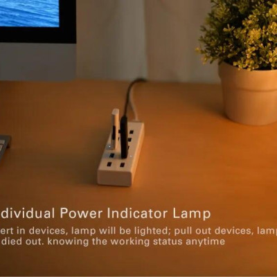 Ugreen UG20296CR116TK Màu Trắng Bộ chia HUB USB 3.0 sang 7 USB 3.0 hỗ trợ nguồn 12V - HÀNG CHÍNH HÃNG