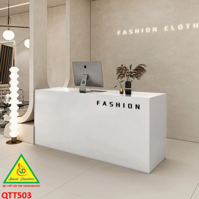 Bàn thu ngân, bàn lễ tân, bàn tính tiền bằng gỗ MDF QTT503 - NỘI THẤT LẮP RÁP VIENDONGADV