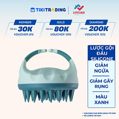 Lược gội đầu silicone Life360 LE-LGD22 - Massage da đầu, giảm ngứa, giảm gàu tăng cường tuần hoàn máu giảm gãy rụng tóc