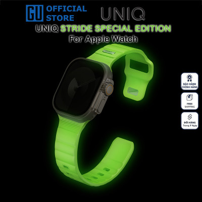 Dây Đeo Dạ Quang UNIQ STRIDE SE Fkm Rubber Cho Apple Watch Phát Sáng Trong Đêm Chất Liệu Cao Cấp Hàng Chính Hãng