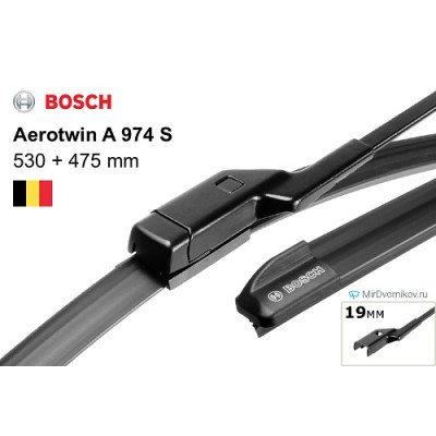 Gạt Mưa BOSCH A974S Set 21" & 19": GLK (2012-), Mini cooper ( chân bấm)