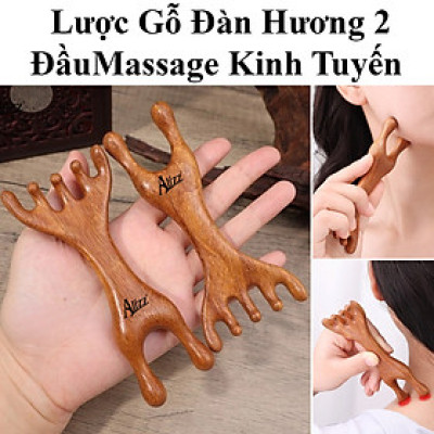 Lược Gỗ Đàn Hương 2 Đầu Massage Kinh Tuyến Toàn Thân