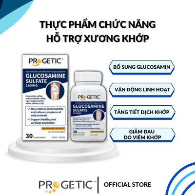 Thực Phẩm Chức Năng Progetic Glucosamine Sulfate 1500mg Hỗ Trợ Sức Khỏe Xương Khớp Người Lớn Date 04/2027