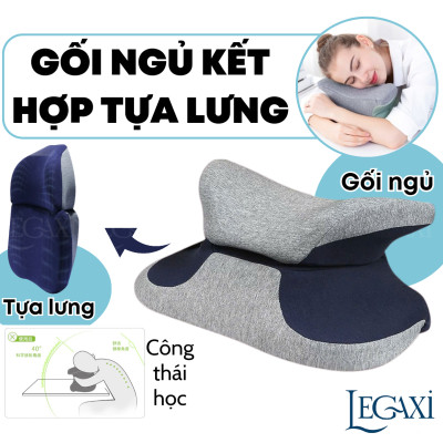 Gối Ngủ Văn Phòng Kết Hợp Tựa Lưng Cao Su Non Gối Kê Đầu Úp Mặt Công Thái Học Giảm Đau Lưng Cổ Vai Gáy Tê Tay Legaxi