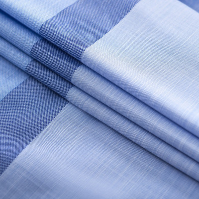 Áo Sơ Mi Nam Thương Hiệu Anton Dài Tay Công Sở Trung Niên Vải Cotton Họa Tiết Kẻ Caro Màu Xanh - X8566