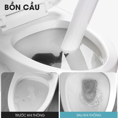 Dụng cụ thông tắc bồn cầu, cống bằng khi nén áp lực siêu mạnh