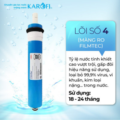 LÕI LỌC KAROFI SỐ 4 - MÀNG RO FILMTEC 50 (1812- 50) - Hàng Chính Hãng