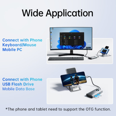 Hub đa năng 6 in 1 cổng Type-C PW11-6PR-SV-EP - Hàng chính hãng