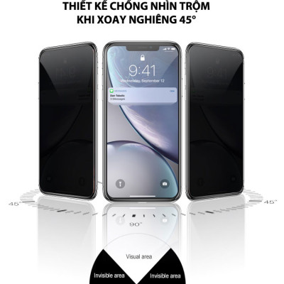 Kính cường lực dành cho iPhone Xs/X Full 3D MIPOW KING BULL chống nhìn trộm - Hàng chính hãng