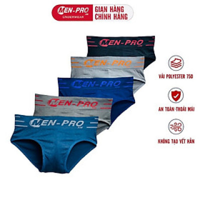 Combo 5 Quần Lót Nam Dệt Kim Menpro MP73 – Polyester 75D, Co Giãn, Thoáng Khí, Không Vết Hằn