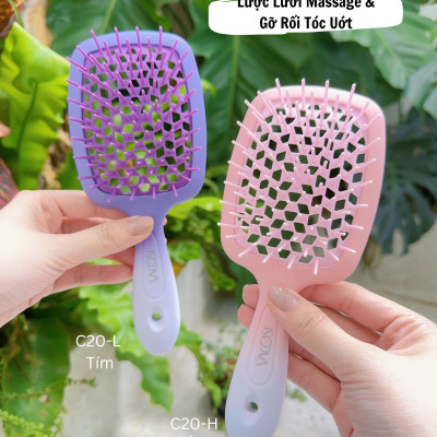 Lược lưới massage & gỡ rối tóc ướt VACOSI HOLLOW OUT PADDLE DETANGLER - C20