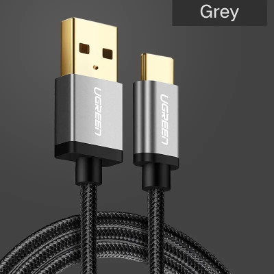 Ugreen UG30879US174TK 0.5M 3A Màu Đen Cáp USB TypeC sang USB 2.0 Hỗ trợ sạc nhanh dây bên Nylon - HÀNG CHÍNH HÃNG