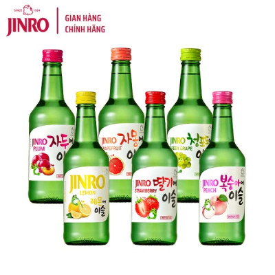 [CHÍNH HÃNG] Soju Hàn Quốc JINRO (Combo 06 chai - Tự chọn vị) - 360ml (Nhập khẩu từ Hàn Quốc)