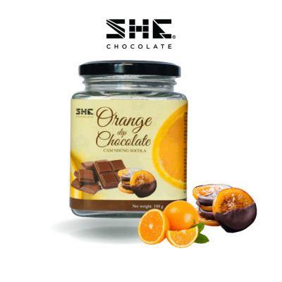 Trái cây nhúng socola 3 vị (Cam, Xoài, Kiwi) - Hũ thủy tinh - SHE Chocolate - Bổ sung năng lượng, đa dạng vị giác. Quà tặng sức khỏe, quà tặng người thân, dịp lễ, thích hợp ăn vặt