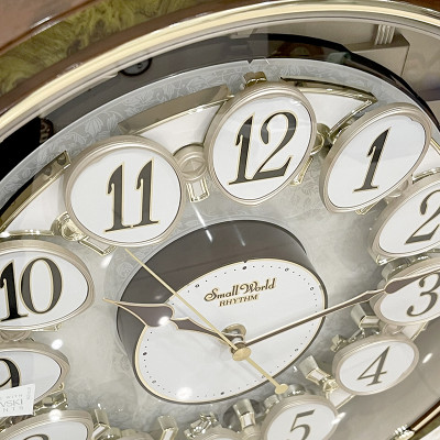 Đồng hồ treo tường RHYTHM 4MH828WD23 - Nâu , Kích thước 38.5 x 38.5 x 11.5cm (Magic Motion Clocks)