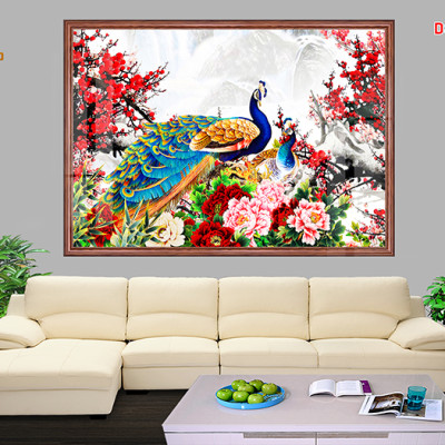 Tranh kính cường lực Chim Công D803 03 (được chọn nhiều mẫu)