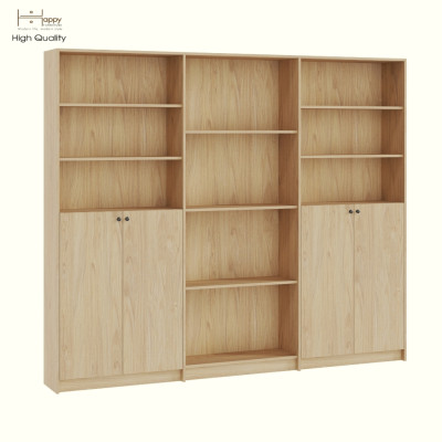 HAPPY FURNITURE , Kệ sách 4 cửa mở - CATY, KSA_080 , 240cm x 30cm x 202cm DxRxC