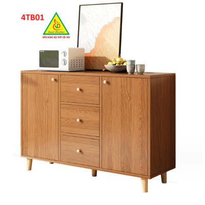 Tủ bếp hiện đại , Tủ đa năng, Tủ để lò vi sóng bằng gỗ MDF 4TB01 - Nội thất lắp ráp Viendongadv