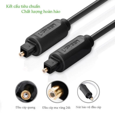 Ugreen UG20590AV122TK 3M Đen Dây cáp quang âm thanh 2 đầu dương - HÀNG CHÍNH HÃNG