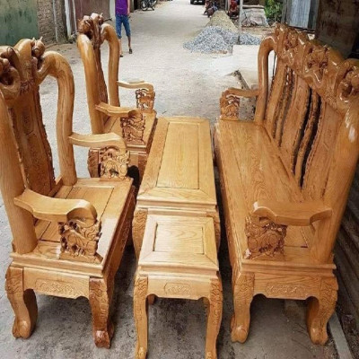 Bộ Bàn Ghế Minh Quốc Đào Gỗ Sồi Nga