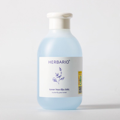 Toner nước cân bằng da Hoa Đậu Biếc Herbario 200ml giúp cấp ẩm, chống lão hóa thuần chay