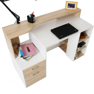 Bàn làm việc kèm tủ tại nhà thiết kế tiện dụng SMLIFE Dledum