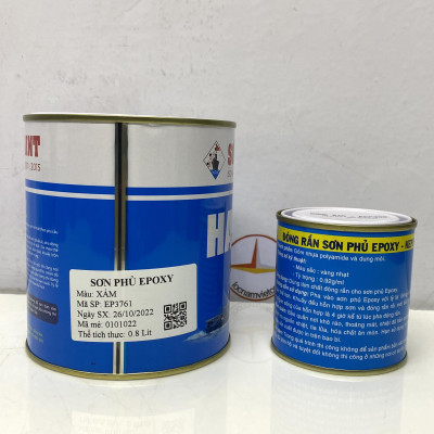 Sơn epoxy Hải Âu màu xám EP761 1L/Bộ