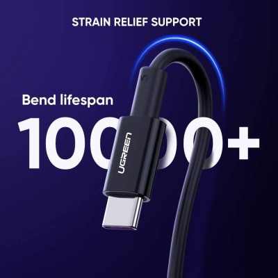 Ugreen UG60727US253TK 1M màu đen usb type c 2.0 Cáp sạc và dữ liệu truyền từ máy tính ra điện thoại - HÀNG CHÍNH HÃNG