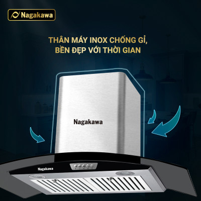 Máy Hút Mùi Than Hoạt Tính Cỡ Lớn Nagakawa NAG1857-70Cm - Bộ Lọc 5 Lớp Inox - Hàng Chính Hãng